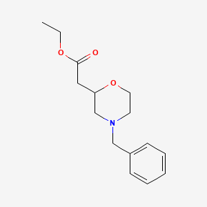 molecular formula C15H21NO3 B1367129 Ethyl 2-(4-benzylmorpholin-2-yl)acetate CAS No. 73933-19-4