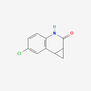 molecular formula C10H8ClNO B13671313 6-Chloro-3,7b-dihydro-1H-cyclopropa[c]quinolin-2(1aH)-one 
