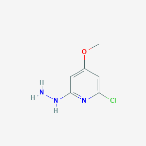 molecular formula C6H8ClN3O B13671325 2-Chloro-6-hydrazinyl-4-methoxypyridine 