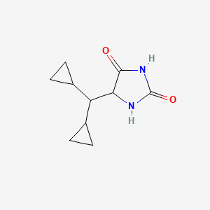molecular formula C10H14N2O2 B13671356 5-(Dicyclopropylmethyl)imidazolidine-2,4-dione 
