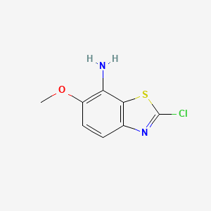 molecular formula C8H7ClN2OS B13671421 2-Chloro-6-methoxybenzo[d]thiazol-7-amine 