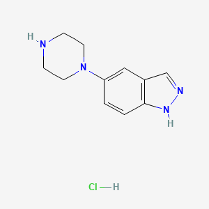 molecular formula C11H15ClN4 B13671437 5-(Piperazin-1-yl)-1H-indazole hydrochloride 