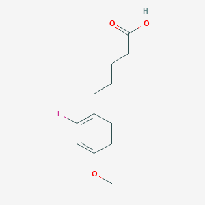 molecular formula C12H15FO3 B13671464 5-(2-Fluoro-4-methoxyphenyl)pentanoic acid 
