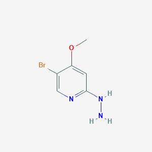 molecular formula C6H8BrN3O B13671505 5-Bromo-2-hydrazinyl-4-methoxypyridine 