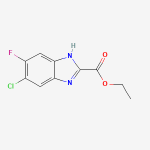 molecular formula C10H8ClFN2O2 B13671516 Ethyl 6-Chloro-5-fluorobenzimidazole-2-carboxylate 