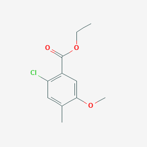 molecular formula C11H13ClO3 B13671596 Ethyl 2-chloro-5-methoxy-4-methylbenzoate 