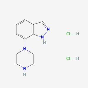 molecular formula C11H16Cl2N4 B13671659 7-(Piperazin-1-yl)-1H-indazole dihydrochloride 