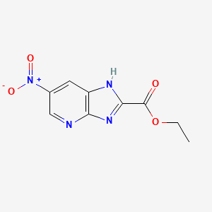 molecular formula C9H8N4O4 B13671691 Ethyl 6-Nitro-1H-imidazo[4,5-b]pyridine-2-carboxylate 