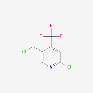 molecular formula C7H4Cl2F3N B13671698 2-Chloro-5-(chloromethyl)-4-(trifluoromethyl)pyridine 