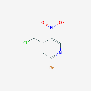 molecular formula C6H4BrClN2O2 B13671732 2-Bromo-4-(chloromethyl)-5-nitropyridine CAS No. 1805519-06-5