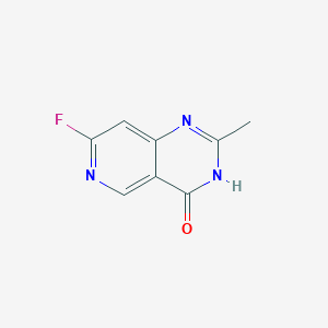 molecular formula C8H6FN3O B13671737 7-Fluoro-2-methylpyrido[4,3-d]pyrimidin-4(1H)-one 