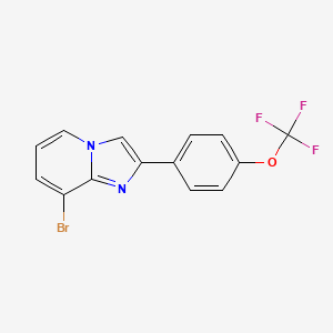 molecular formula C14H8BrF3N2O B13671760 8-Bromo-2-[4-(trifluoromethoxy)phenyl]imidazo[1,2-a]pyridine 