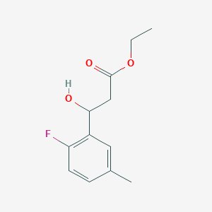 molecular formula C12H15FO3 B13671771 Ethyl 3-(2-Fluoro-5-methylphenyl)-3-hydroxypropanoate 