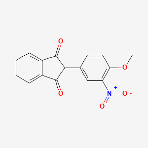 molecular formula C16H11NO5 B13671846 2-(4-Methoxy-3-nitrophenyl)-1H-indene-1,3(2H)-dione 