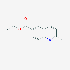 molecular formula C14H15NO2 B13671855 Ethyl 2,8-dimethylquinoline-6-carboxylate 