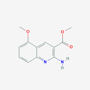 molecular formula C12H12N2O3 B13671860 Methyl 2-amino-5-methoxyquinoline-3-carboxylate 