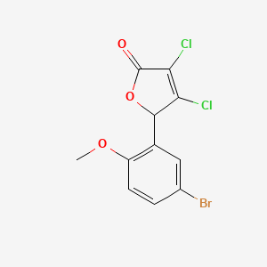 molecular formula C11H7BrCl2O3 B13671865 5-(5-Bromo-2-methoxyphenyl)-3,4-dichlorofuran-2(5H)-one 
