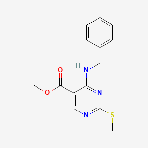 molecular formula C14H15N3O2S B13671926 Methyl 4-(benzylamino)-2-(methylthio)pyrimidine-5-carboxylate 
