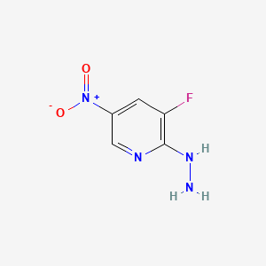 molecular formula C5H5FN4O2 B13671951 3-Fluoro-2-hydrazinyl-5-nitropyridine 