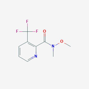 molecular formula C9H9F3N2O2 B13671977 N-Methoxy-N-methyl-3-(trifluoromethyl)picolinamide 