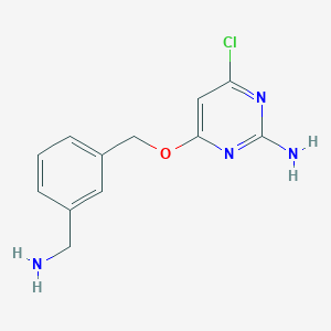 molecular formula C12H13ClN4O B13672024 4-((3-(Aminomethyl)benzyl)oxy)-6-chloropyrimidin-2-amine 