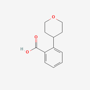 molecular formula C12H14O3 B13672040 2-(Tetrahydro-2H-pyran-4-yl)benzoic acid 