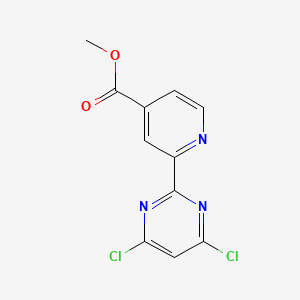 molecular formula C11H7Cl2N3O2 B13672054 Methyl 2-(4,6-dichloropyrimidin-2-yl)isonicotinate 