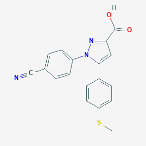 1-(4-Cyanophenyl)-5-(4-(methylthio)phenyl)-1H-pyrazole-3-carboxylic acid