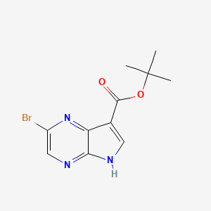 molecular formula C11H12BrN3O2 B13672106 tert-Butyl 2-bromo-5H-pyrrolo[2,3-b]pyrazine-7-carboxylate 