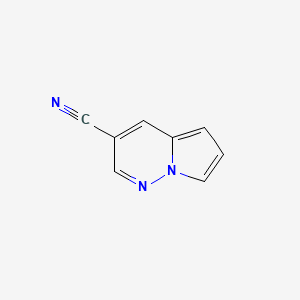 molecular formula C8H5N3 B13672160 Pyrrolo[1,2-b]pyridazine-3-carbonitrile 