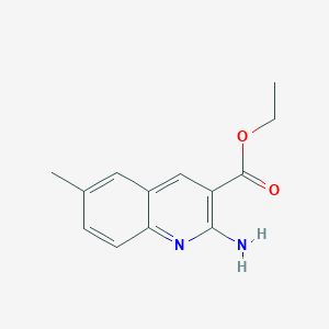 molecular formula C13H14N2O2 B13672180 Ethyl 2-amino-6-methylquinoline-3-carboxylate 