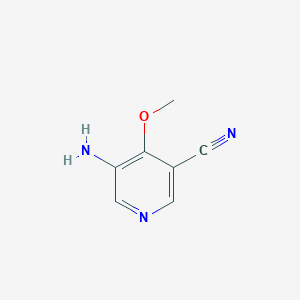molecular formula C7H7N3O B13672190 5-Amino-4-methoxynicotinonitrile 