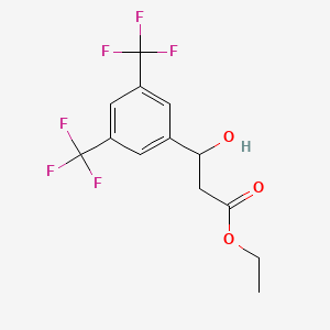 molecular formula C13H12F6O3 B13672193 Ethyl 3-(3,5-bis(trifluoromethyl)phenyl)-3-hydroxypropanoate 
