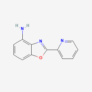 molecular formula C12H9N3O B13672250 2-(Pyridin-2-yl)benzo[d]oxazol-4-amine 