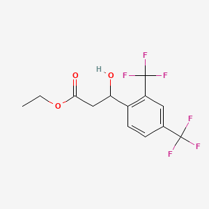 molecular formula C13H12F6O3 B13672268 Ethyl 3-(2,4-bis(trifluoromethyl)phenyl)-3-hydroxypropanoate 