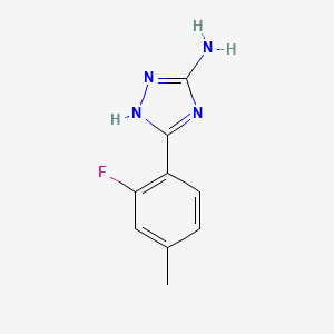 molecular formula C9H9FN4 B13672304 5-Amino-3-(2-fluoro-4-methylphenyl)-1H-1,2,4-triazole 