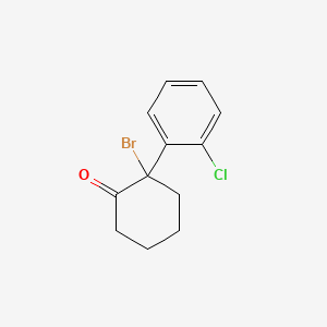 molecular formula C12H12BrClO B13672334 2-Bromo-2-(2-chlorophenyl)cyclohexanone 
