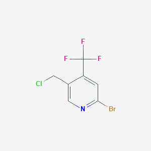 molecular formula C7H4BrClF3N B13672358 2-Bromo-5-(chloromethyl)-4-(trifluoromethyl)pyridine 