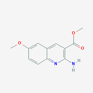 molecular formula C12H12N2O3 B13672363 Methyl 2-amino-6-methoxyquinoline-3-carboxylate 