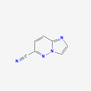 molecular formula C7H4N4 B13672368 Imidazo[1,2-b]pyridazine-6-carbonitrile 