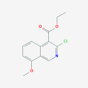 molecular formula C13H12ClNO3 B13672401 Ethyl 3-chloro-8-methoxyisoquinoline-4-carboxylate 