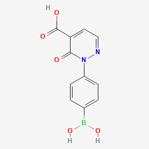 molecular formula C11H9BN2O5 B13672416 2-(4-Boronophenyl)-3-oxo-2,3-dihydropyridazine-4-carboxylic acid 
