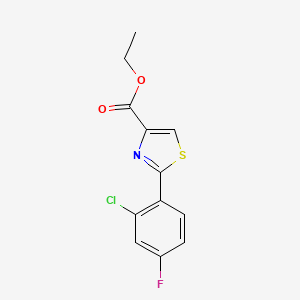 molecular formula C12H9ClFNO2S B13672439 Ethyl 2-(2-Chloro-4-fluorophenyl)thiazole-4-carboxylate 