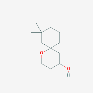 molecular formula C12H22O2 B13672461 8,8-Dimethyl-1-oxaspiro[5.5]undecan-4-ol 