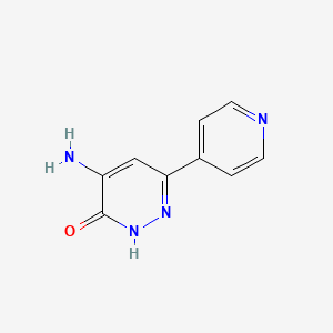 molecular formula C9H8N4O B1367247 4-amino-6-(4-pyridinyl)-3(2H)-pyridazinone 
