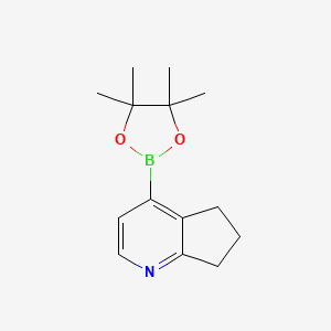 molecular formula C14H20BNO2 B13672477 4-(4,4,5,5-Tetramethyl-1,3,2-dioxaborolan-2-yl)-6,7-dihydro-5H-cyclopenta[b]pyridine 