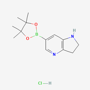 molecular formula C13H20BClN2O2 B13672484 6-(4,4,5,5-Tetramethyl-1,3,2-dioxaborolan-2-yl)-2,3-dihydro-1H-pyrrolo[3,2-b]pyridine hydrochloride 