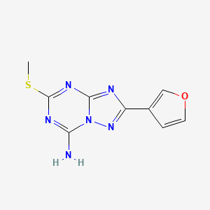 molecular formula C9H8N6OS B13672516 2-(Furan-3-yl)-5-(methylthio)-[1,2,4]triazolo[1,5-a][1,3,5]triazin-7-amine 