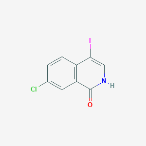 molecular formula C9H5ClINO B13672555 7-Chloro-4-iodoisoquinolin-1-ol 