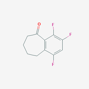 molecular formula C11H9F3O B13672558 1,3,4-Trifluoro-6,7,8,9-tetrahydro-5H-benzo[7]annulen-5-one 